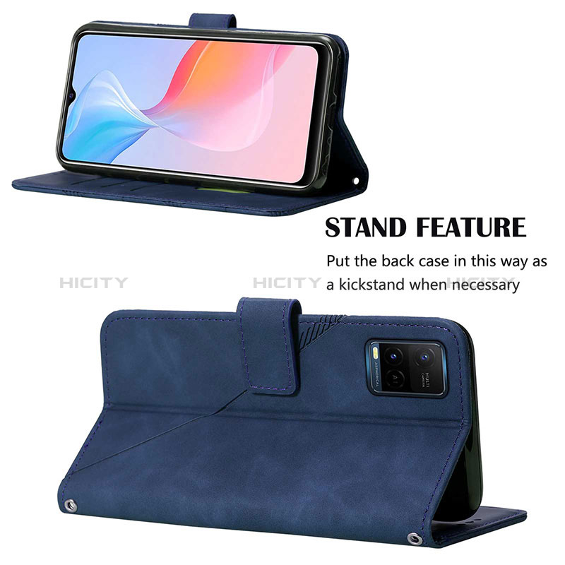 Funda de Cuero Cartera con Soporte Carcasa Y01B para Vivo Y21G