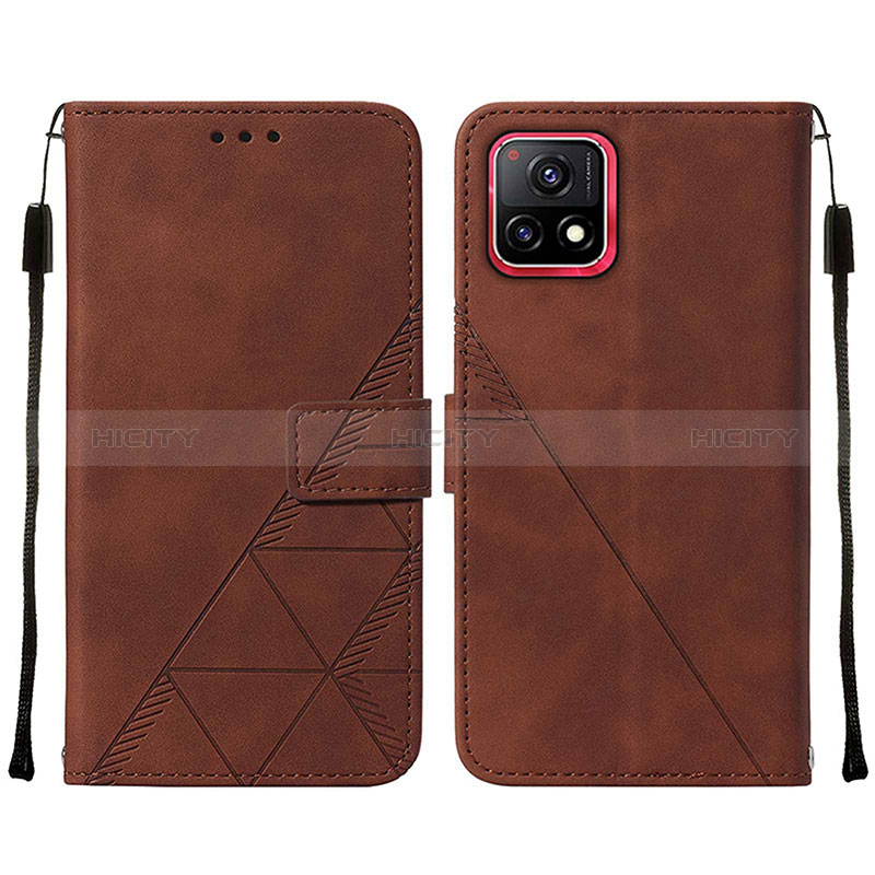 Funda de Cuero Cartera con Soporte Carcasa Y01B para Vivo Y31s 5G Marron