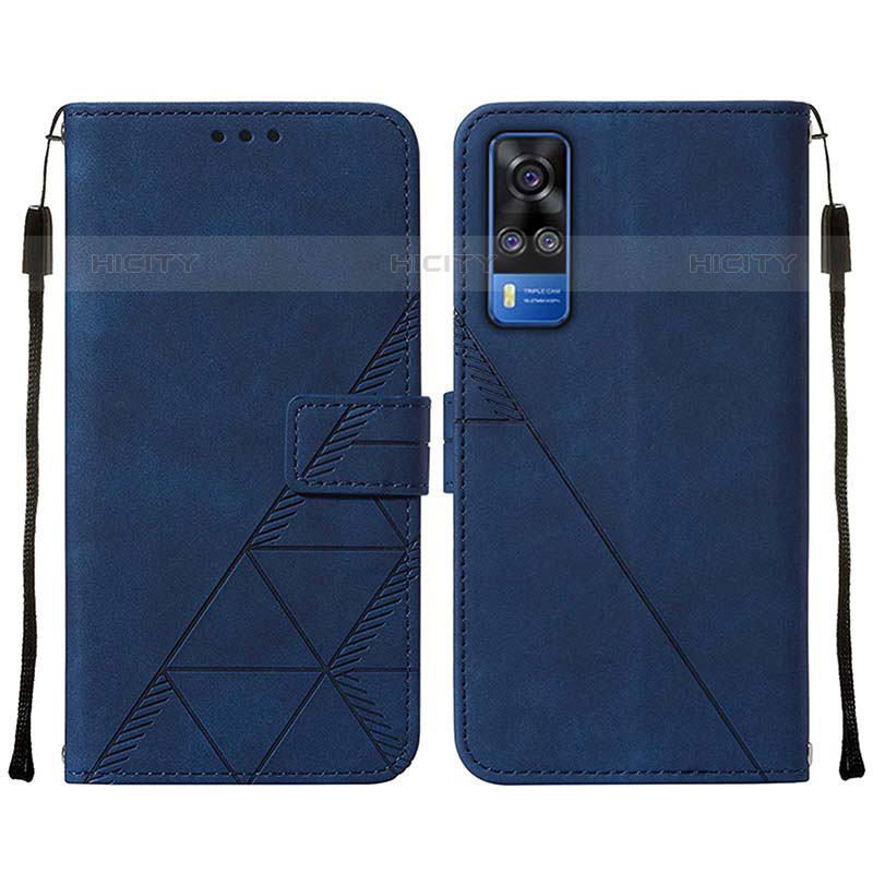 Funda de Cuero Cartera con Soporte Carcasa Y01B para Vivo Y51A Azul