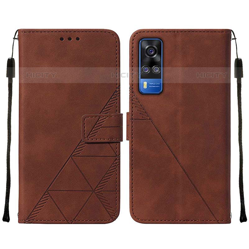 Funda de Cuero Cartera con Soporte Carcasa Y01B para Vivo Y51A Marron