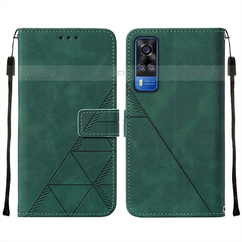 Funda de Cuero Cartera con Soporte Carcasa Y01B para Vivo Y51A Verde