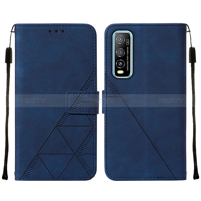 Funda de Cuero Cartera con Soporte Carcasa Y01B para Vivo Y51s 5G Azul