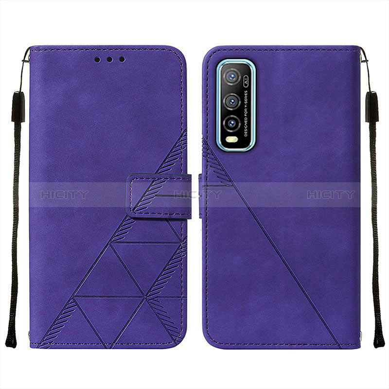 Funda de Cuero Cartera con Soporte Carcasa Y01B para Vivo Y51s 5G Morado