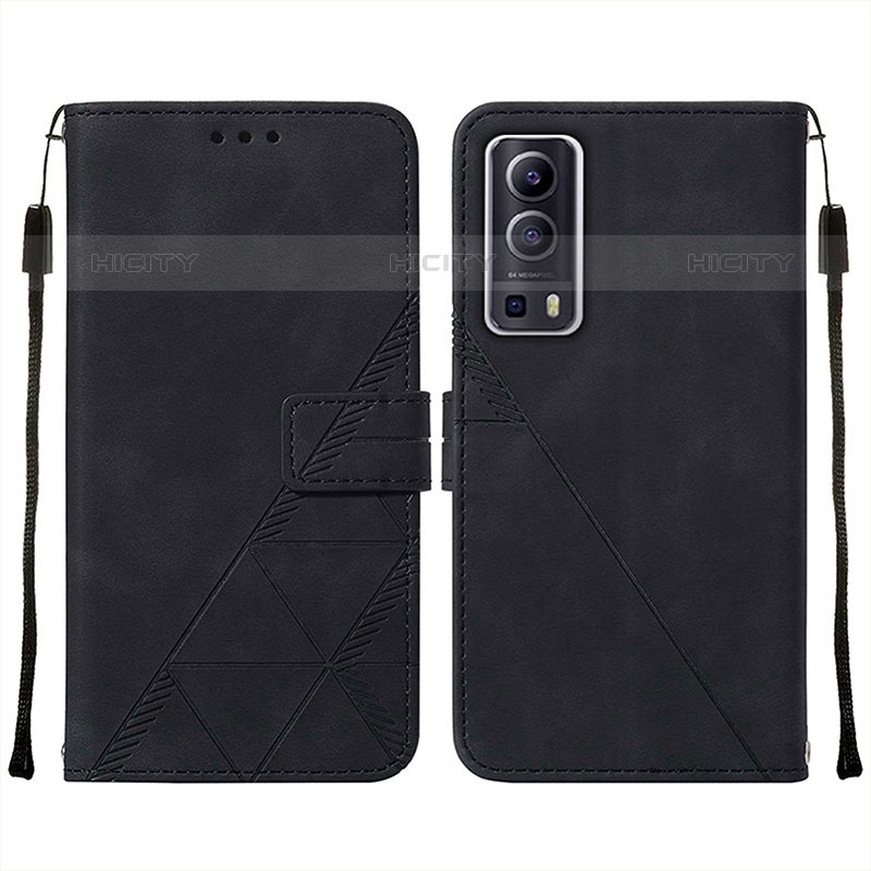 Funda de Cuero Cartera con Soporte Carcasa Y01B para Vivo Y52 5G Negro