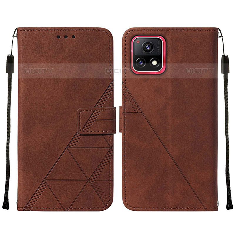 Funda de Cuero Cartera con Soporte Carcasa Y01B para Vivo Y52s 5G Marron