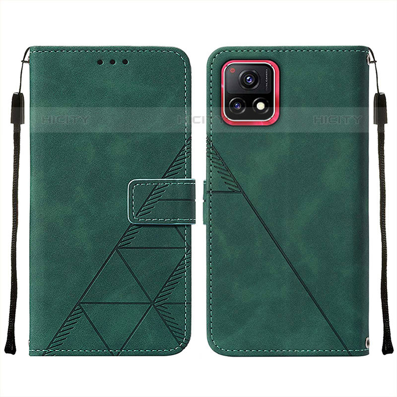 Funda de Cuero Cartera con Soporte Carcasa Y01B para Vivo Y52s 5G Verde