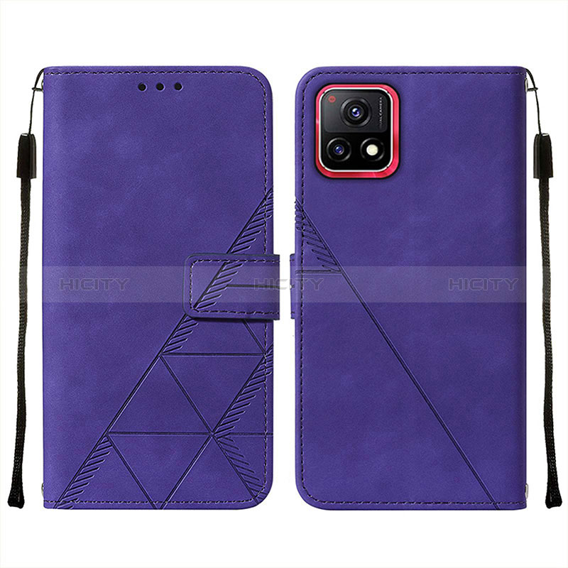 Funda de Cuero Cartera con Soporte Carcasa Y01B para Vivo Y52s t1 5G Morado