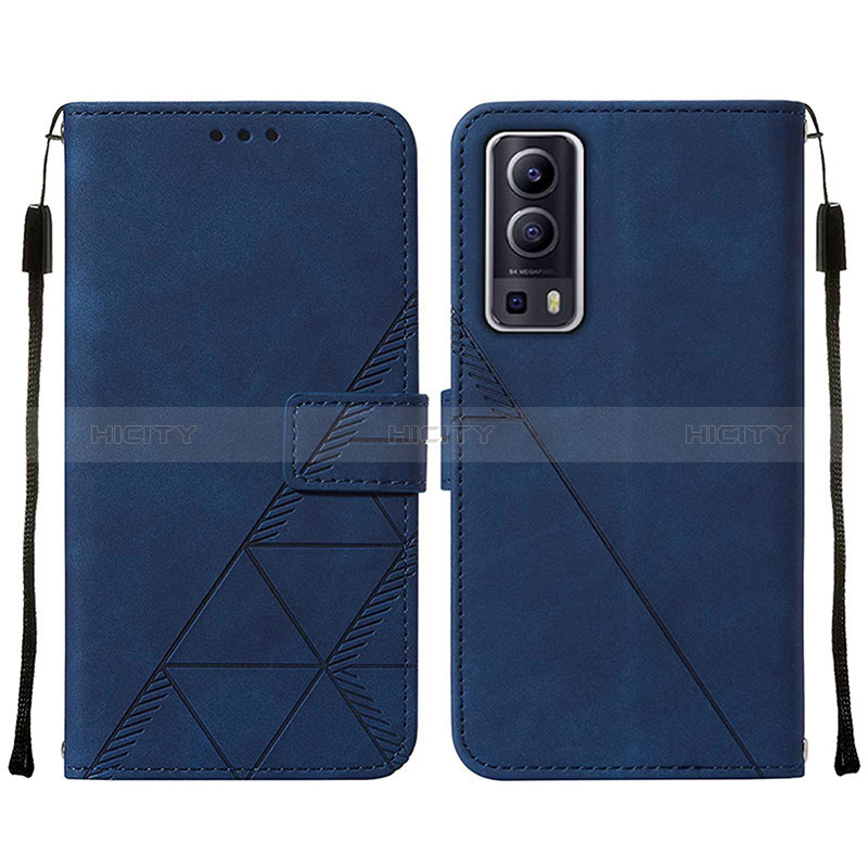 Funda de Cuero Cartera con Soporte Carcasa Y01B para Vivo Y72 5G Azul