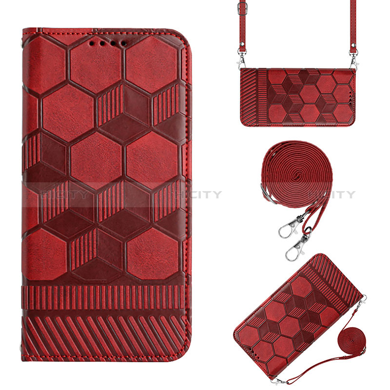 Funda de Cuero Cartera con Soporte Carcasa Y01B para Xiaomi POCO C3 Rojo Rosa