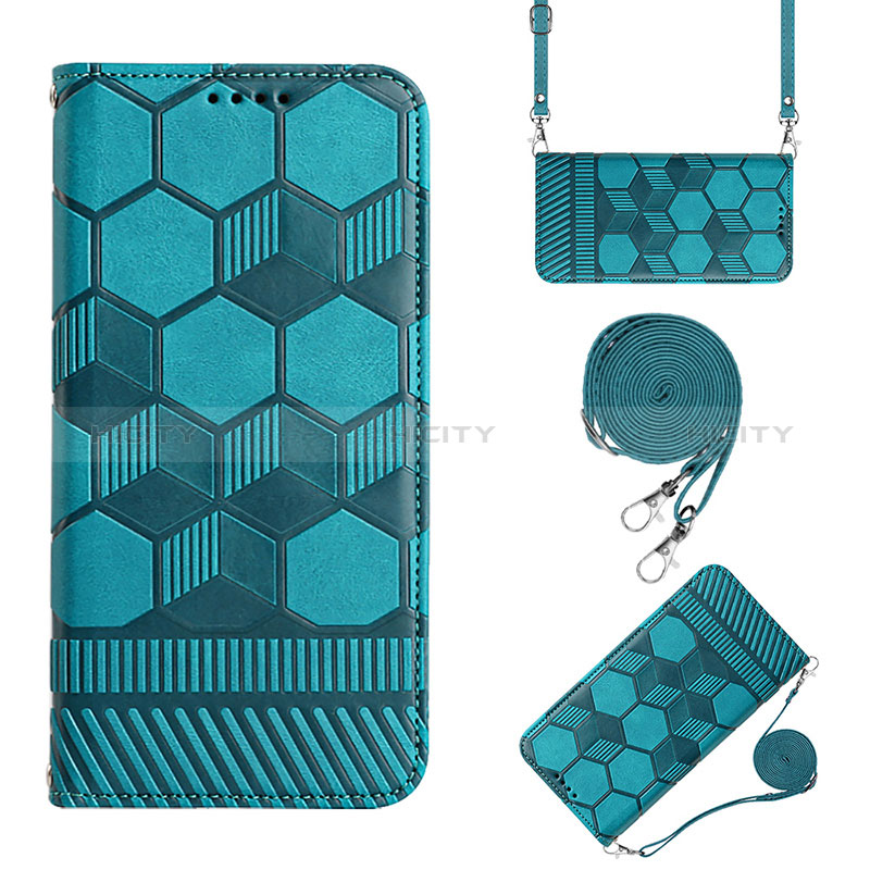 Funda de Cuero Cartera con Soporte Carcasa Y01B para Xiaomi Poco M4 5G Cian