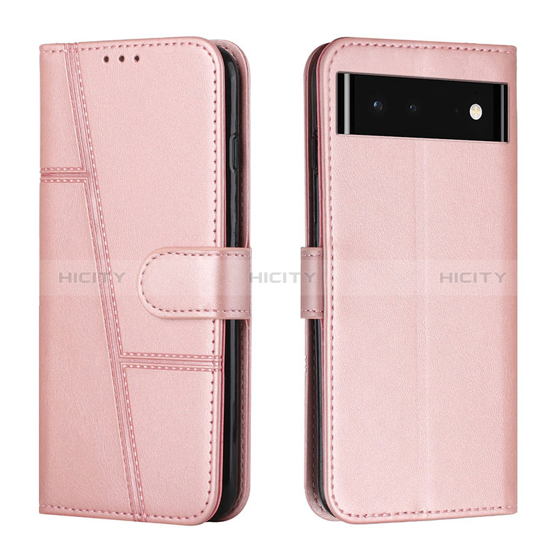 Funda de Cuero Cartera con Soporte Carcasa Y01X para Google Pixel 6 5G Oro Rosa