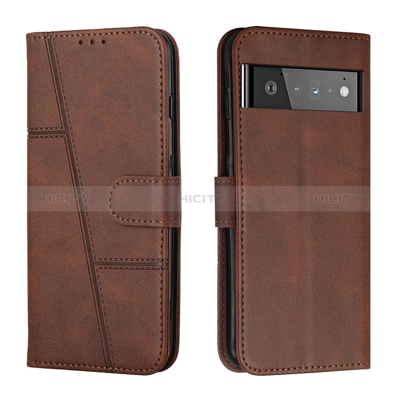 Funda de Cuero Cartera con Soporte Carcasa Y01X para Google Pixel 6 Pro 5G Marron