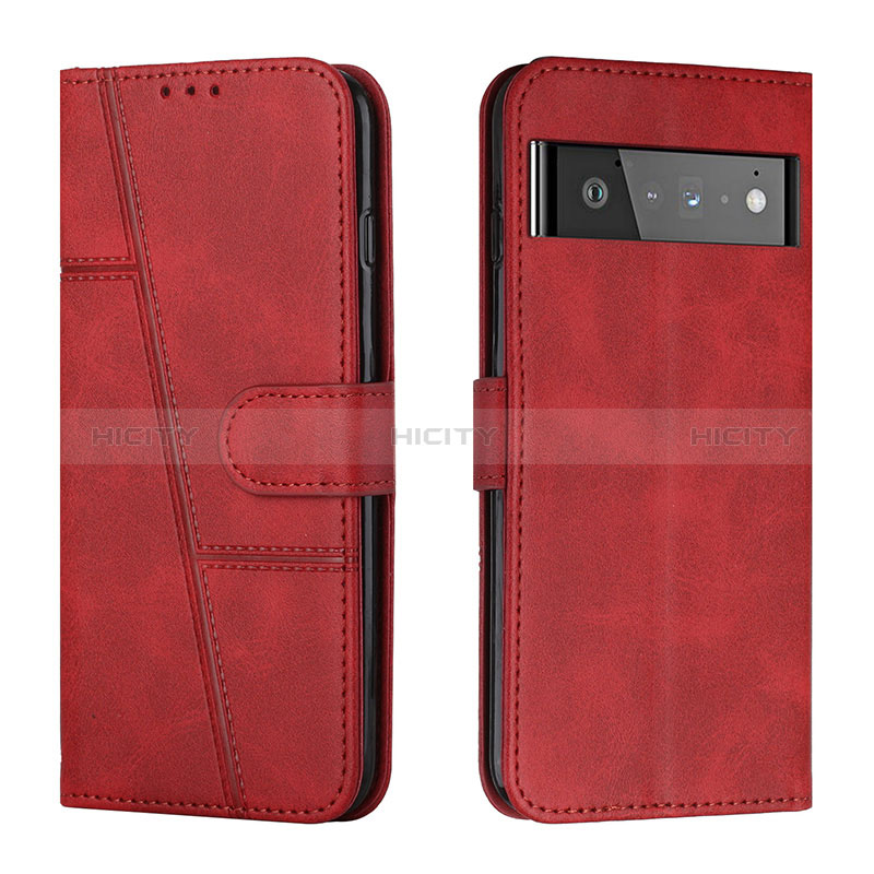 Funda de Cuero Cartera con Soporte Carcasa Y01X para Google Pixel 6 Pro 5G Rojo