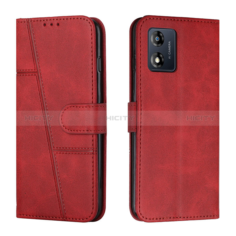 Funda de Cuero Cartera con Soporte Carcasa Y01X para Motorola Moto E13 Rojo