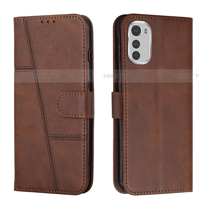 Funda de Cuero Cartera con Soporte Carcasa Y01X para Motorola Moto E32 Marron