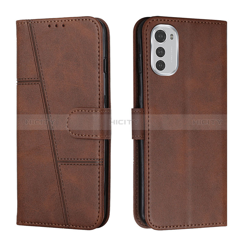 Funda de Cuero Cartera con Soporte Carcasa Y01X para Motorola Moto E32 Marron