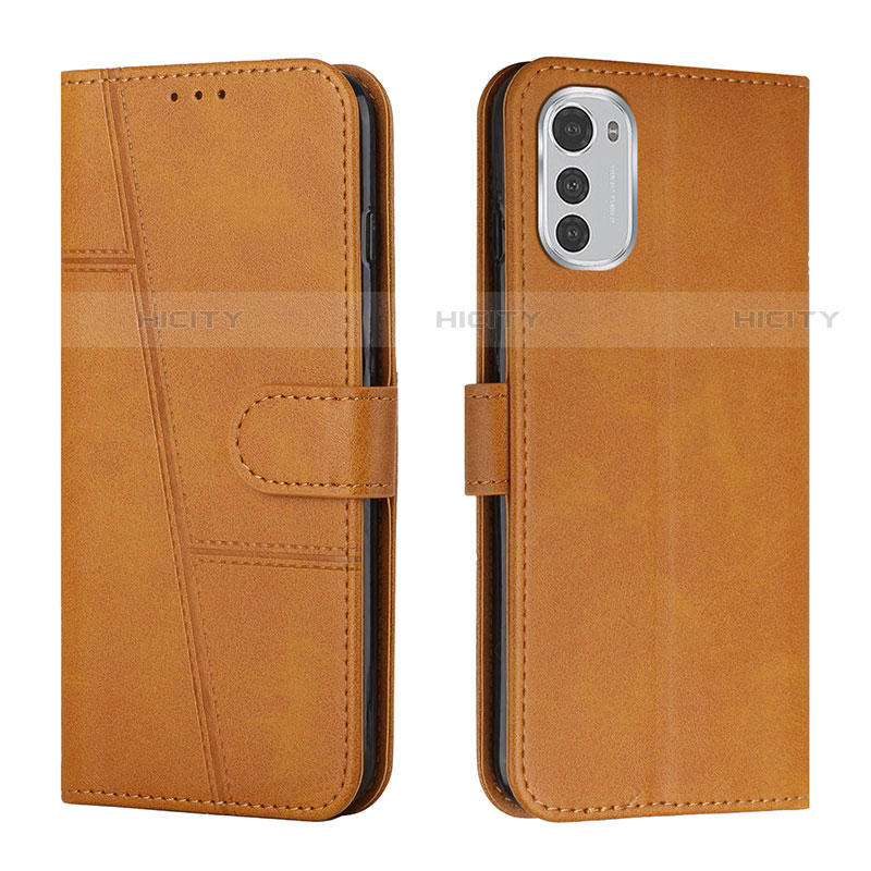 Funda de Cuero Cartera con Soporte Carcasa Y01X para Motorola Moto E32 Marron Claro