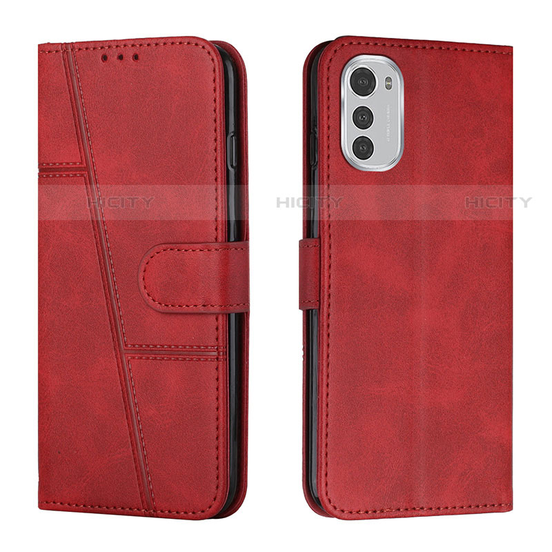 Funda de Cuero Cartera con Soporte Carcasa Y01X para Motorola Moto E32 Rojo