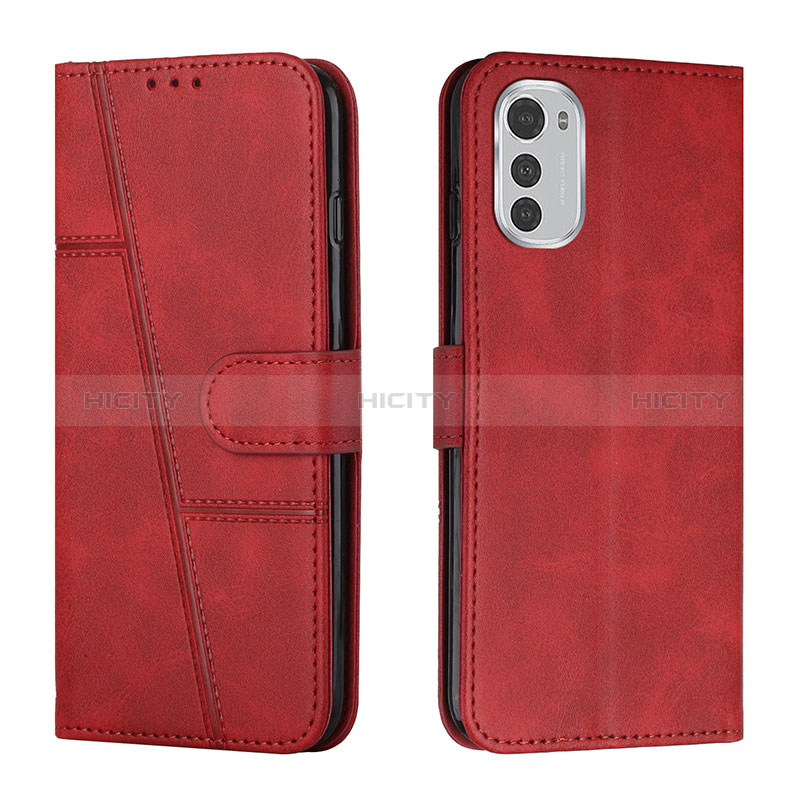 Funda de Cuero Cartera con Soporte Carcasa Y01X para Motorola Moto E32 Rojo