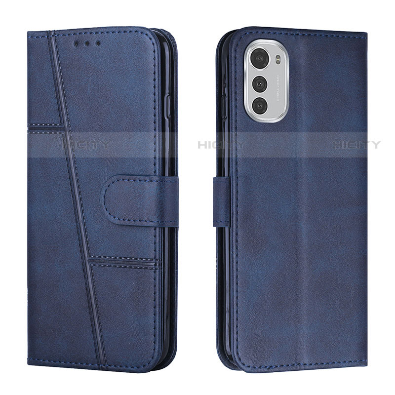 Funda de Cuero Cartera con Soporte Carcasa Y01X para Motorola Moto E32s Azul