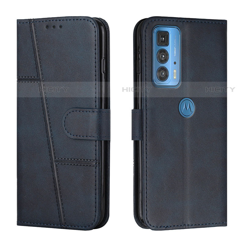 Funda de Cuero Cartera con Soporte Carcasa Y01X para Motorola Moto Edge 20 Pro 5G Azul