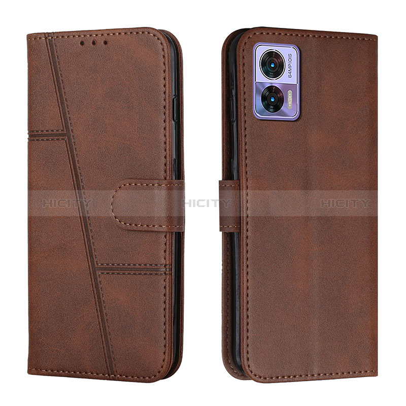 Funda de Cuero Cartera con Soporte Carcasa Y01X para Motorola Moto Edge 30 Neo 5G Marron