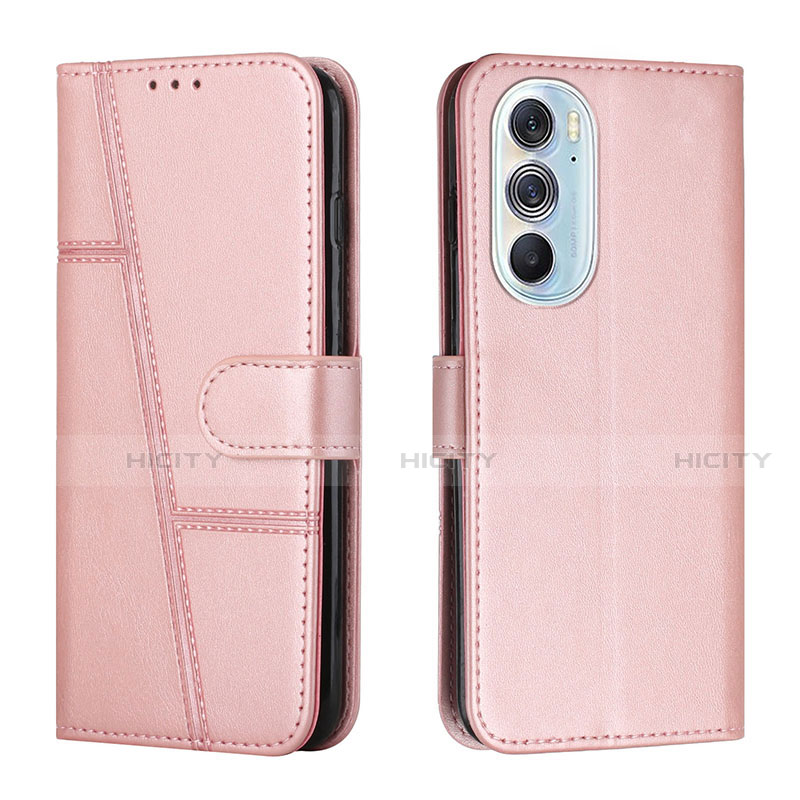 Funda de Cuero Cartera con Soporte Carcasa Y01X para Motorola Moto Edge 30 Pro 5G Oro Rosa