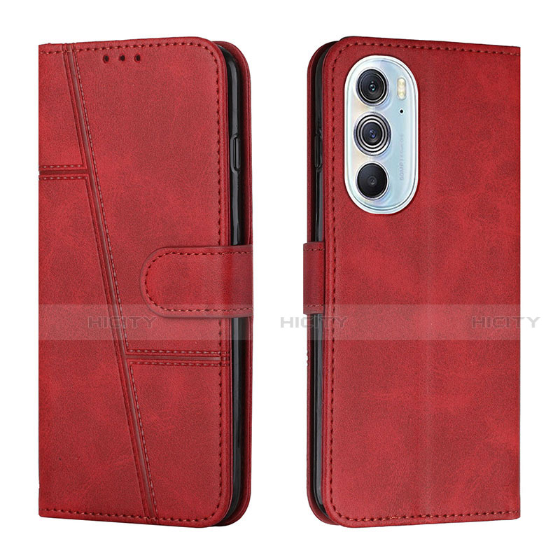 Funda de Cuero Cartera con Soporte Carcasa Y01X para Motorola Moto Edge 30 Pro 5G Rojo