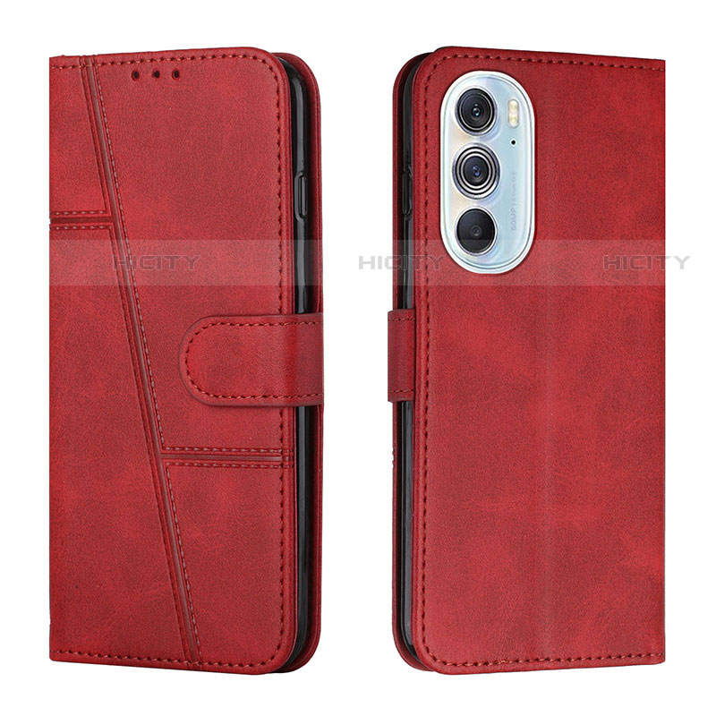 Funda de Cuero Cartera con Soporte Carcasa Y01X para Motorola Moto Edge Plus (2022) 5G Rojo