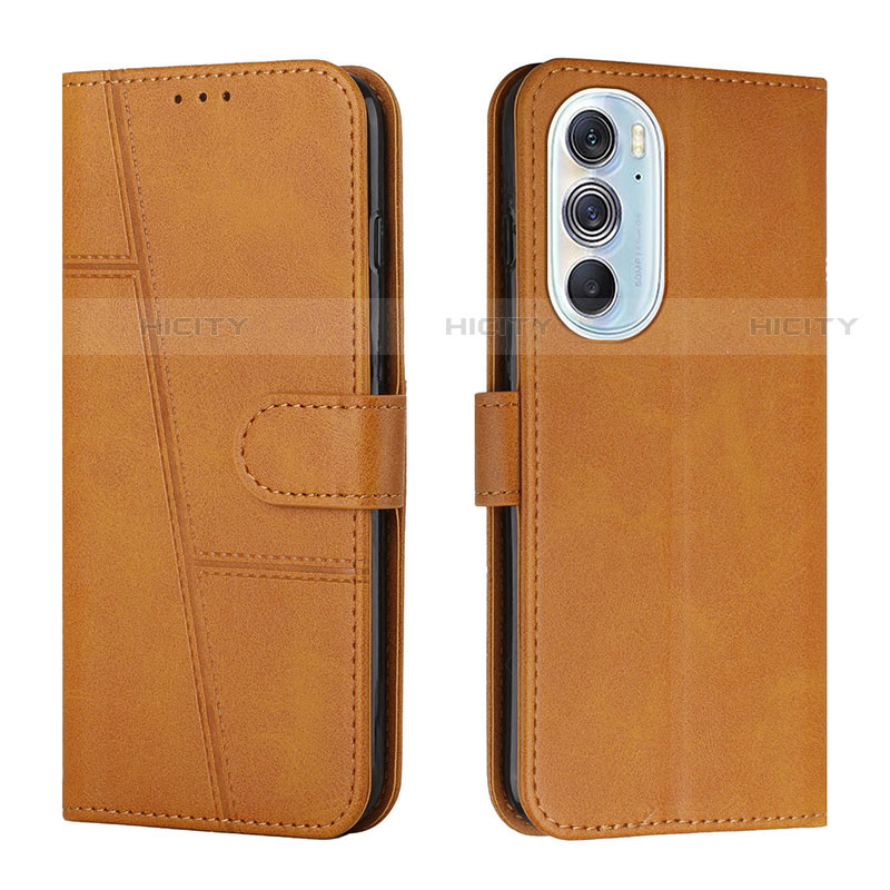 Funda de Cuero Cartera con Soporte Carcasa Y01X para Motorola Moto Edge X30 5G Marron Claro