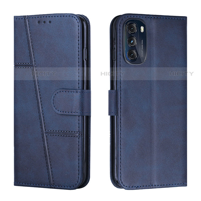 Funda de Cuero Cartera con Soporte Carcasa Y01X para Motorola Moto G 5G (2022) Azul