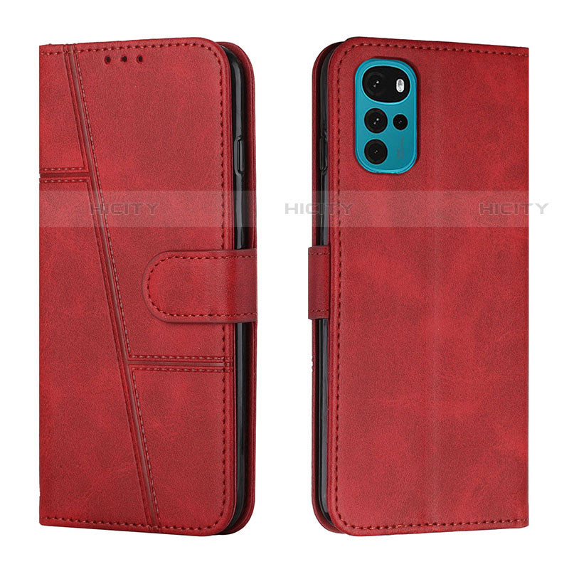 Funda de Cuero Cartera con Soporte Carcasa Y01X para Motorola Moto G22 Rojo