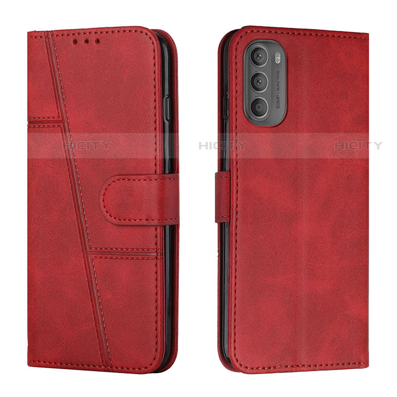 Funda de Cuero Cartera con Soporte Carcasa Y01X para Motorola Moto G41 Rojo