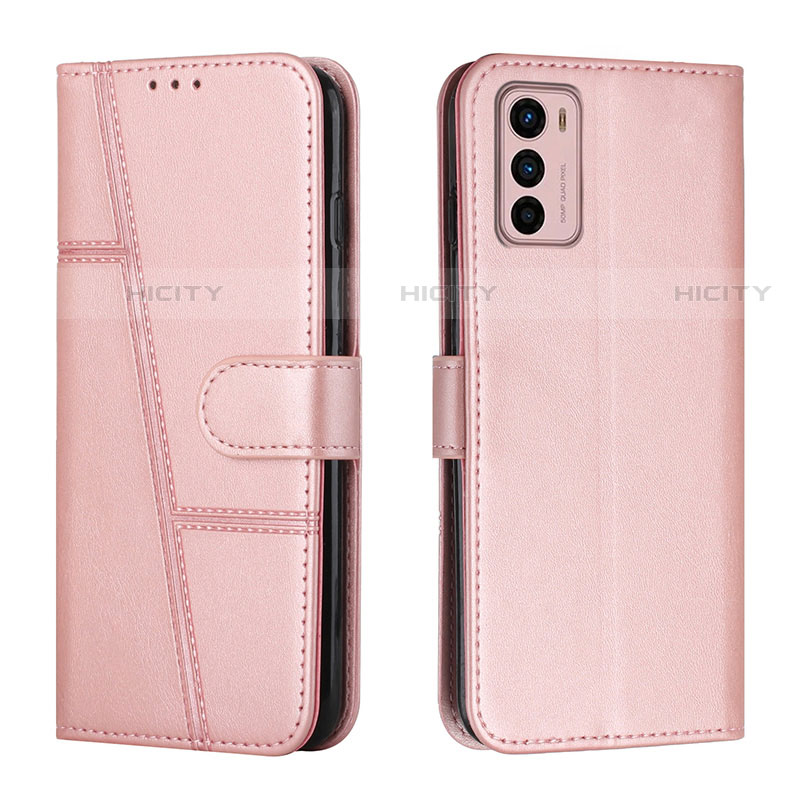 Funda de Cuero Cartera con Soporte Carcasa Y01X para Motorola Moto G42 Oro Rosa