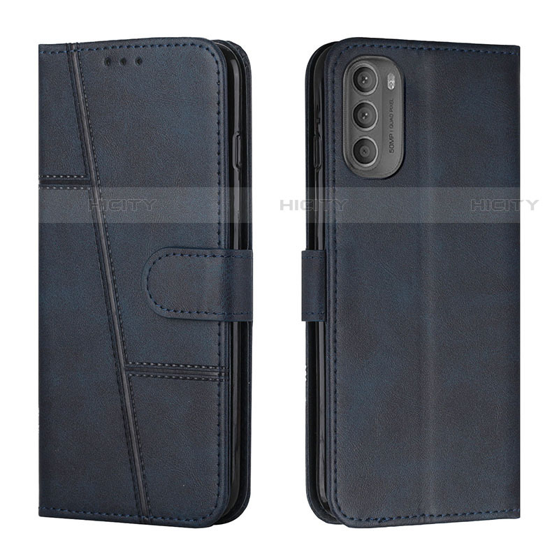 Funda de Cuero Cartera con Soporte Carcasa Y01X para Motorola Moto G51 5G Azul