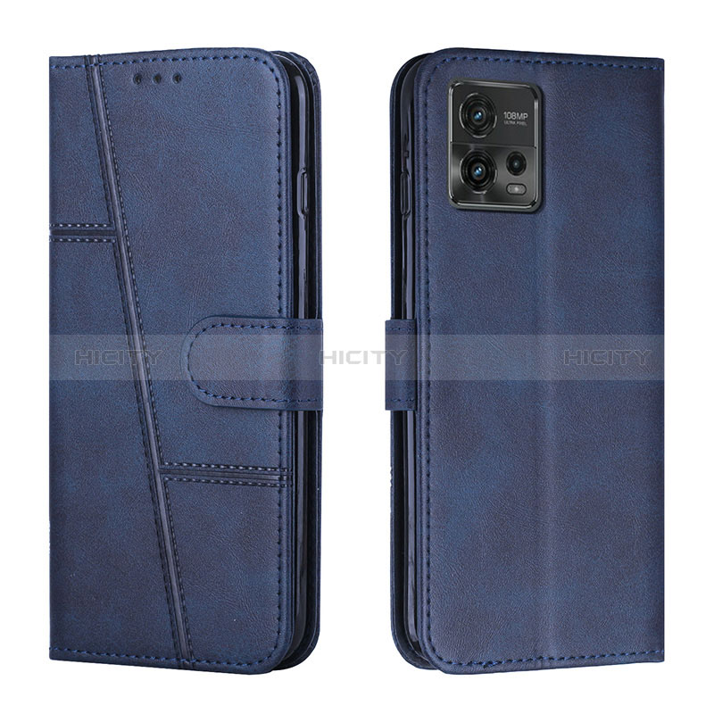 Funda de Cuero Cartera con Soporte Carcasa Y01X para Motorola Moto G72 Azul