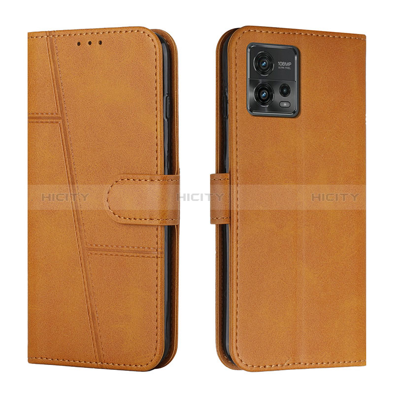 Funda de Cuero Cartera con Soporte Carcasa Y01X para Motorola Moto G72 Marron Claro