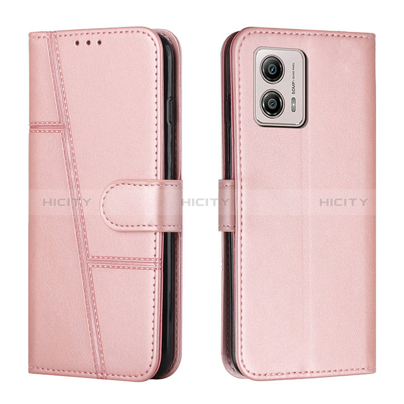 Funda de Cuero Cartera con Soporte Carcasa Y01X para Motorola Moto G73 5G Oro Rosa