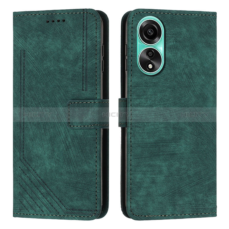 Funda de Cuero Cartera con Soporte Carcasa Y01X para Oppo A38 Verde