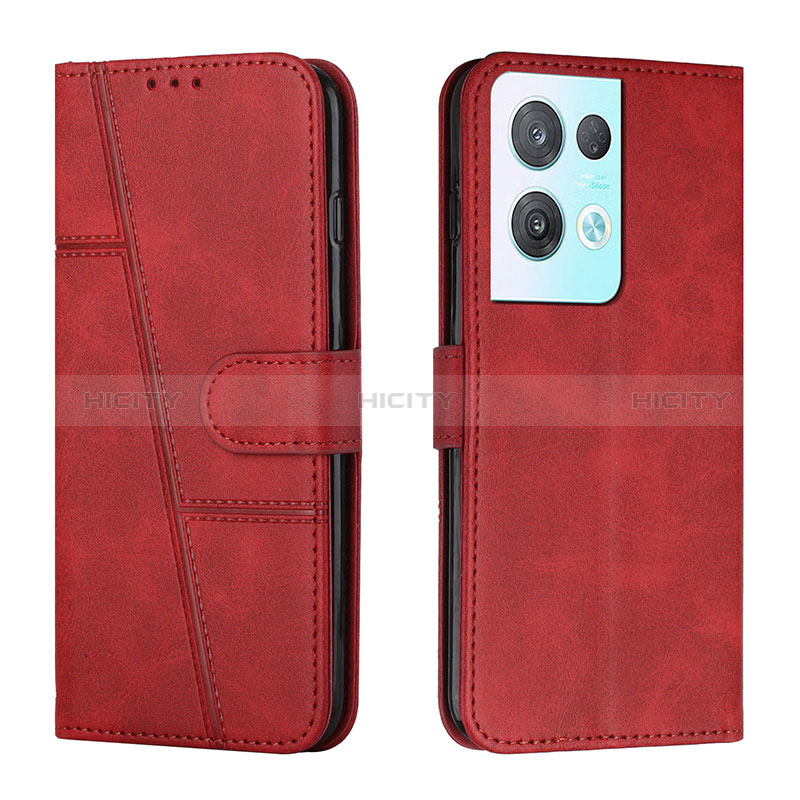 Funda de Cuero Cartera con Soporte Carcasa Y01X para Oppo Reno9 Pro+ Plus 5G Rojo