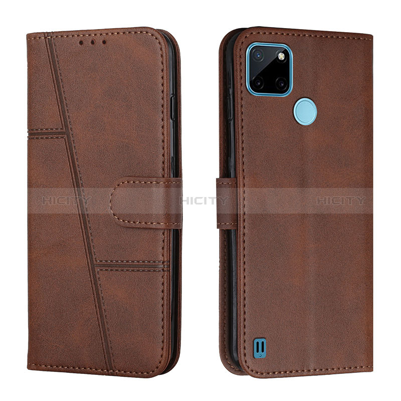 Funda de Cuero Cartera con Soporte Carcasa Y01X para Realme C25Y India Marron