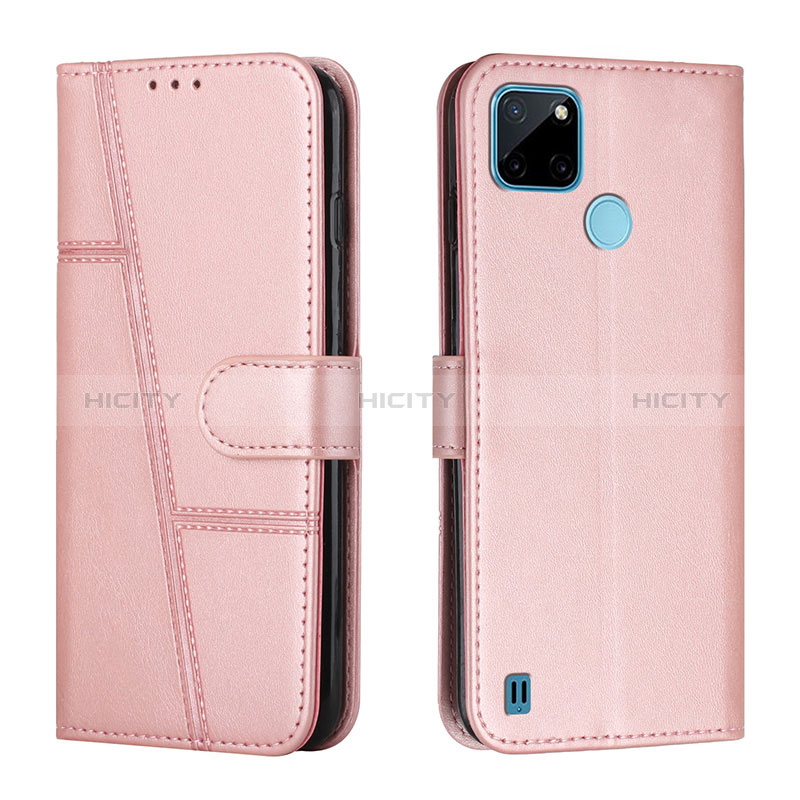 Funda de Cuero Cartera con Soporte Carcasa Y01X para Realme C25Y Oro Rosa