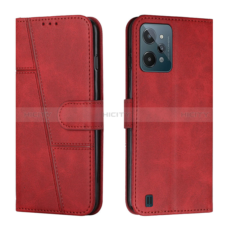 Funda de Cuero Cartera con Soporte Carcasa Y01X para Realme C31 Rojo