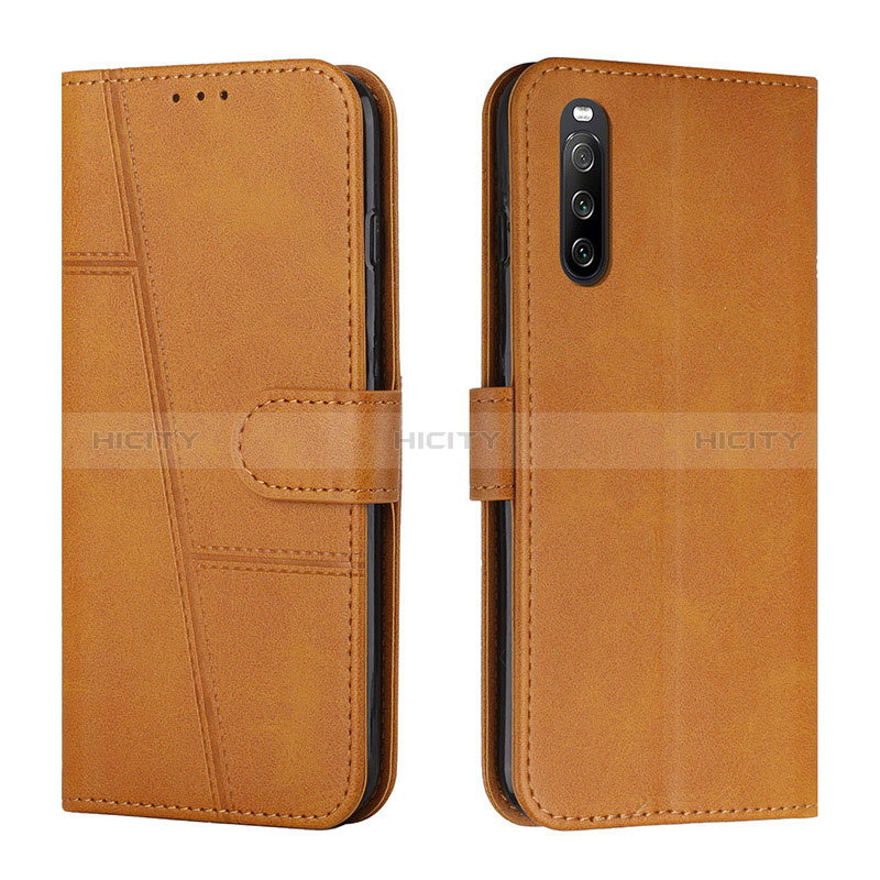 Funda de Cuero Cartera con Soporte Carcasa Y01X para Sony Xperia 10 IV Marron Claro