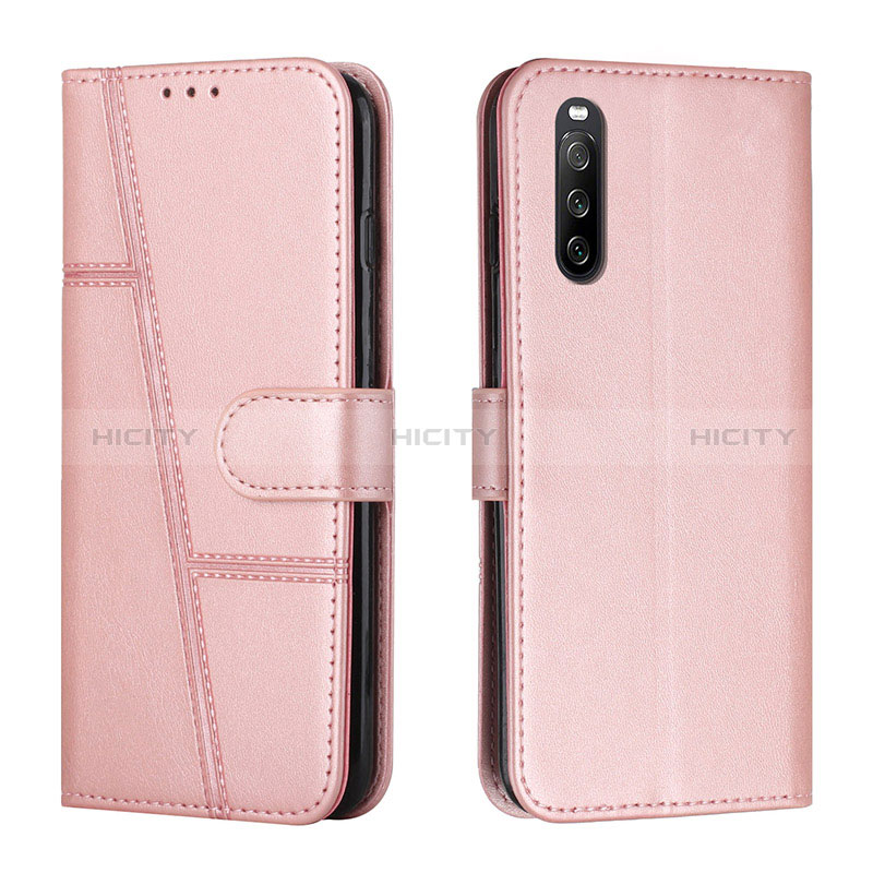 Funda de Cuero Cartera con Soporte Carcasa Y01X para Sony Xperia 10 IV Oro Rosa