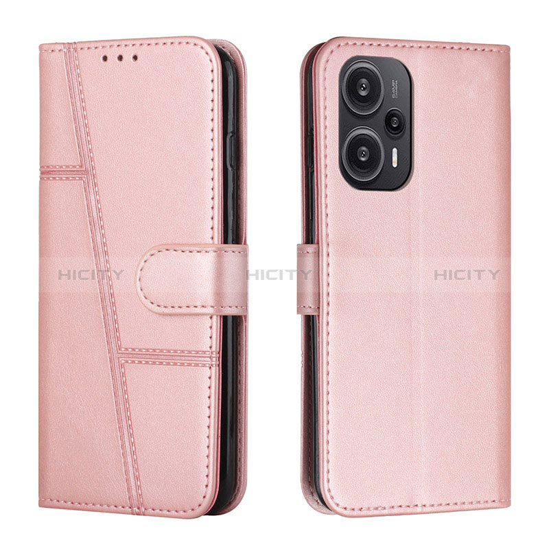 Funda de Cuero Cartera con Soporte Carcasa Y01X para Xiaomi Poco F5 5G Oro Rosa