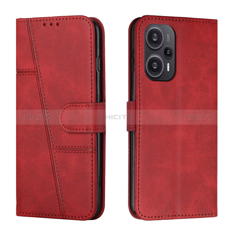 Funda de Cuero Cartera con Soporte Carcasa Y01X para Xiaomi Poco F5 5G Rojo