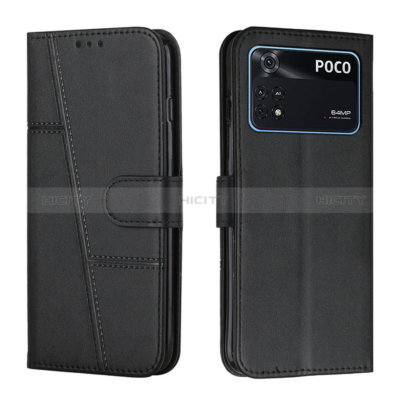 Funda de Cuero Cartera con Soporte Carcasa Y01X para Xiaomi Poco M4 Pro 4G Negro