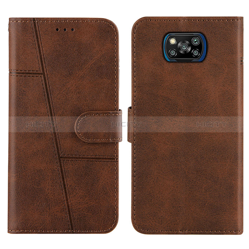 Funda de Cuero Cartera con Soporte Carcasa Y01X para Xiaomi Poco X3 NFC Marron