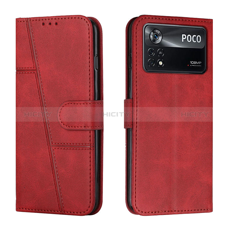 Funda de Cuero Cartera con Soporte Carcasa Y01X para Xiaomi Poco X4 Pro 5G Rojo